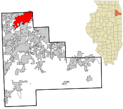 Will County Illinois incorporated and unincorporated areas Bolingbrook highlighted